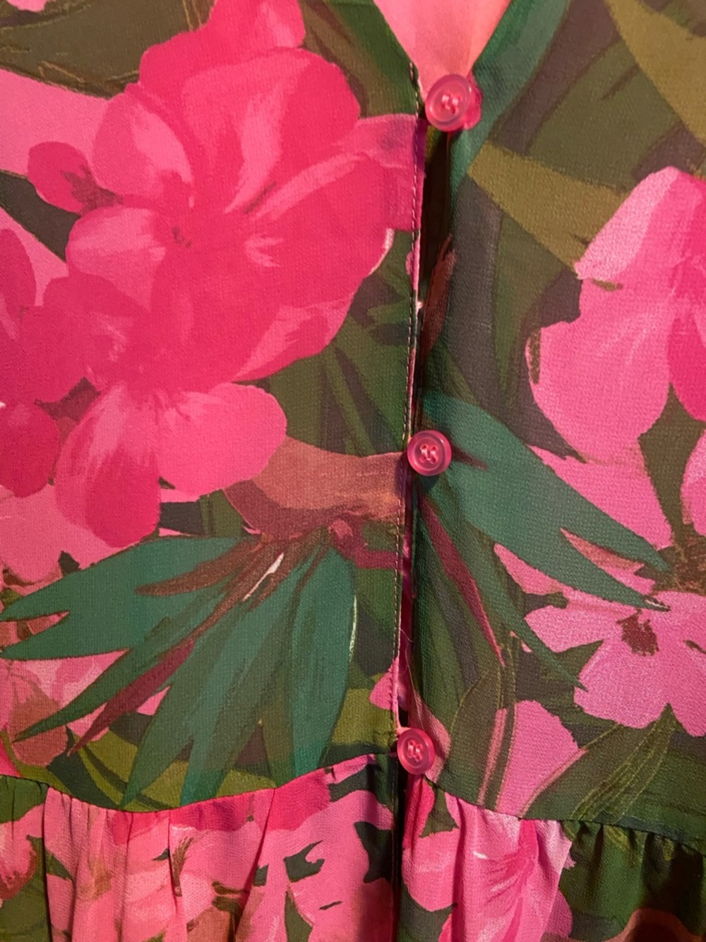 Sugarlips Pink & Green Floral V-Neck Maxi Dress - Picture 4 of 4
